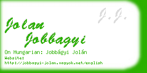 jolan jobbagyi business card